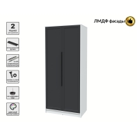 Шкаф распашной Тренд КТ-Ш2 (Белый платинум ЛДСП/ Пепел ЛМДФ) Ш918 В2128 Г547